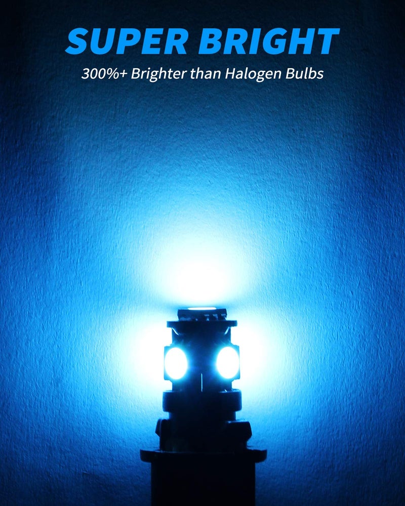 Yorkim 194 LED Bulbs Ice Blue Super Bright 5th Generation, T10 168 LED Bulb for Car Interior Dome Map Door Courtesy License Plate Lights W5W 2825, Pack of 10 - Image 2